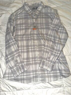 Women’s Ridgecut Gray Plaid Button-Down zFlannel Shirt